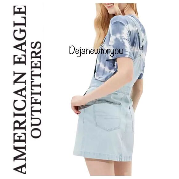 American Eagle Denim Skirt Overall Light Wash Size Small NWOT - Picture 3 of 8